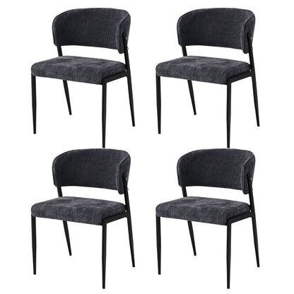 Artiss Dining Chairs Set of 4 Linen Fabric Soft Upholstered Chairs Charcoal