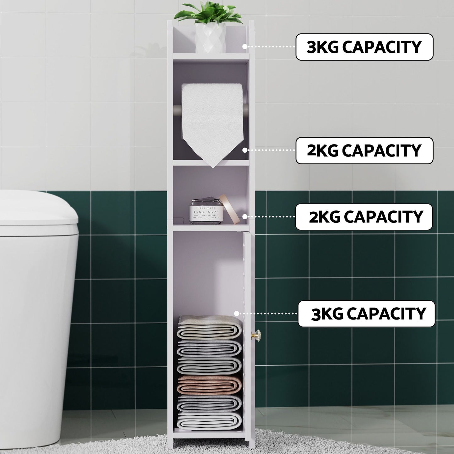 Artiss 2X Bathroom Cabinet Toilet Roll Holder 76cm