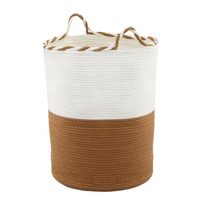 Artiss Woven Laundry Basket with handles Foldable White & Brown