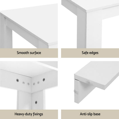 1 Artiss Dining Table and 4 Chairs Set White Wood