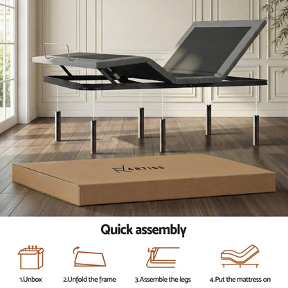 Artiss Adjustable Bed Frame Queen Size Electric Bed Base Wireless Remote Control Zero Gravity Power Bed Foundation
