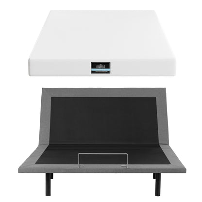Artiss Queen size bed frame & Giselle Bedding Mattress Queen Combo, adjustable bed Base for Snoring Relief, Independent Head Foot Incline, Wireless Remote, Black,20cm Thickness