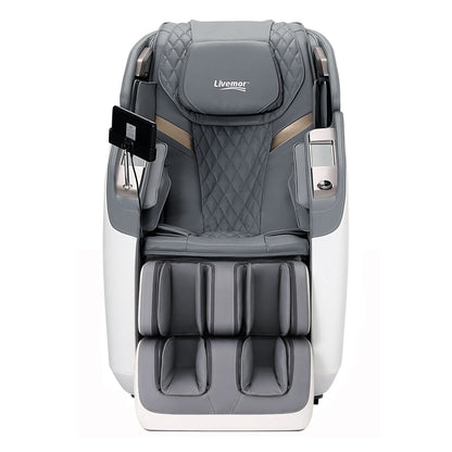 Livemor Prestige 4D Dual Mechanism Massage Chair, Full Body Zero Gravity Recliner with Extended SL Track, Body Scan, Air Compression, Waist Heating, Foot Rollers, Voice Control & Wireless Charging