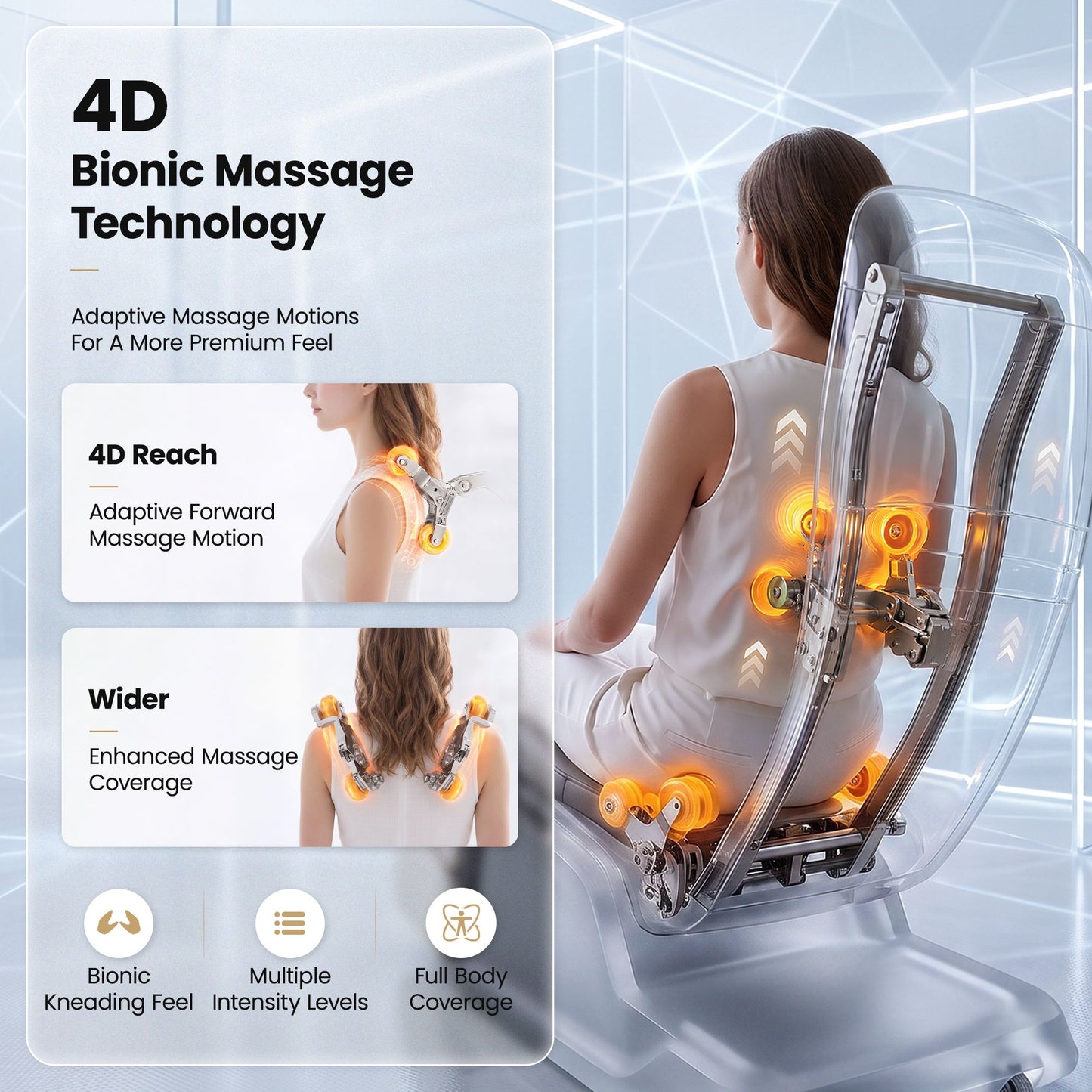 Livemor Prestige 4D Dual Mechanism Massage Chair, Full Body Zero Gravity Recliner with Extended SL Track, Body Scan, Air Compression, Waist Heating, Foot Rollers, Voice Control & Wireless Charging