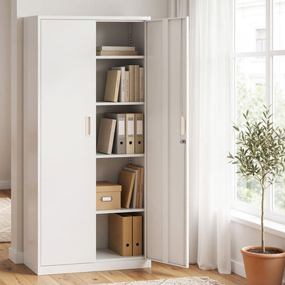 Astiss 180cm Steel Locker Cabinet Mental Storage 4 Adjustable Shelves