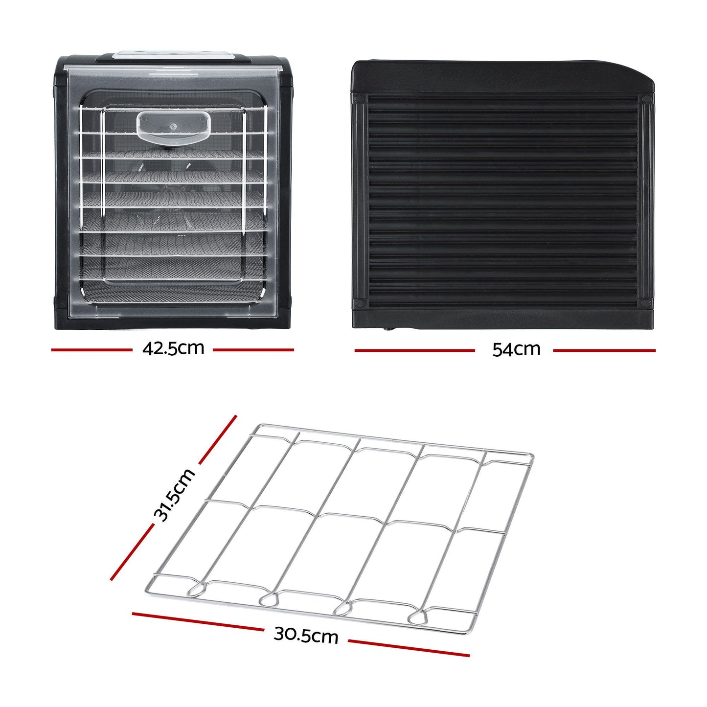 Devanti 9 Trays Food Dehydrator with Hanging Stainless Steel Tray