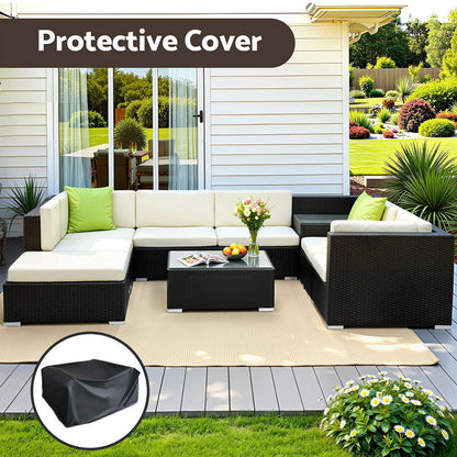 Gardeon 9-Piece Outdoor Sofa Set Wicker Couch Lounge Setting Cover
