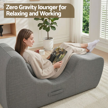 Artiss Chaise Lounge Chair Ergonomic S-Curve Floor Lounger Boneless Lounge Chairs Grey