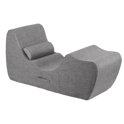 Artiss Chaise Lounge Chair Ergonomic S-Curve Floor Lounger Boneless Lounge Chairs Grey