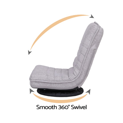 Ariss Swivel Floor Chair 360 Adjustable Foldable Lounge Seat Floor Sofa Chair Grey