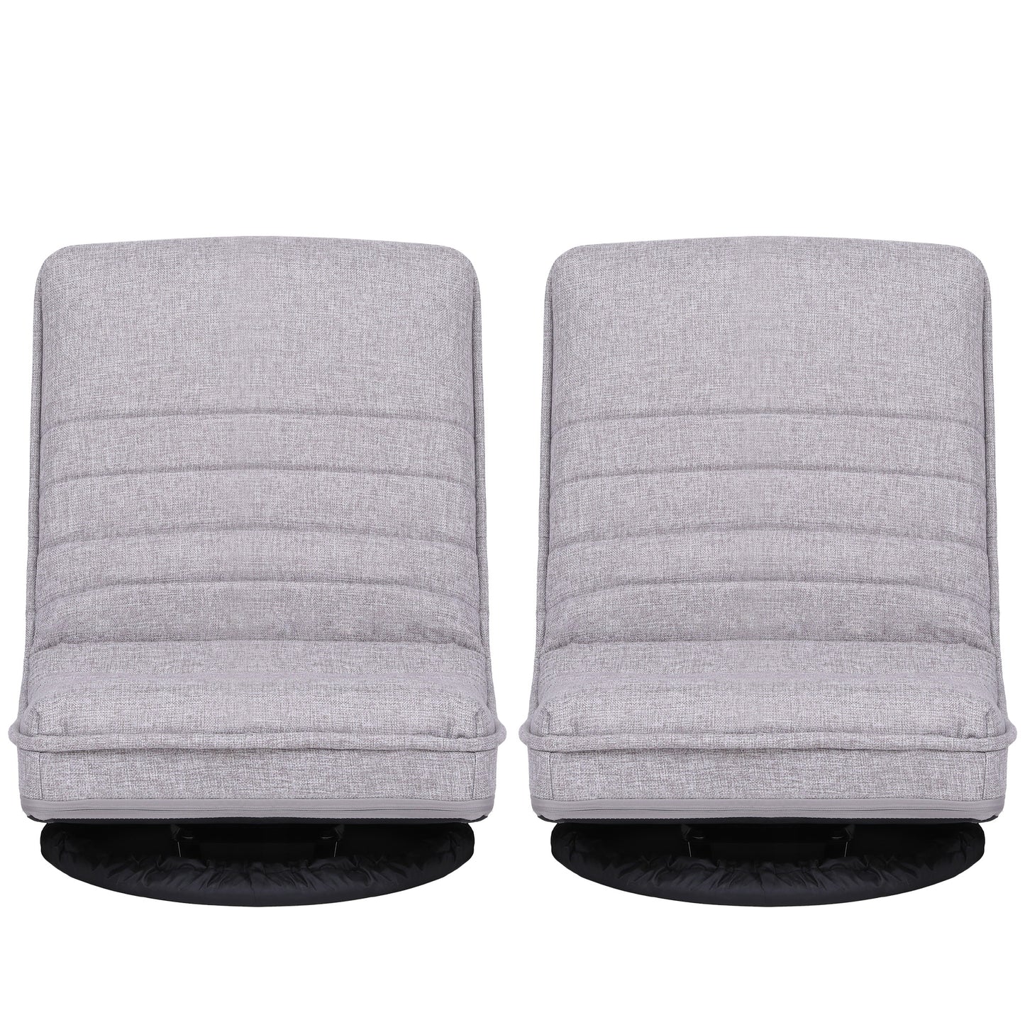 Artiss 2 Swivel Floor Chair 360 Adjustable Foldable Lounge Seat Floor Sofa Chair Grey