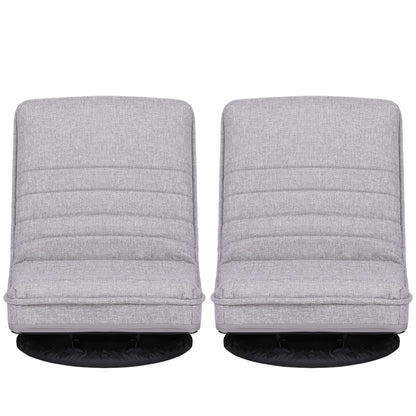 Artiss 2 Swivel Floor Chair 360 Adjustable Foldable Lounge Seat Floor Sofa Chair Grey