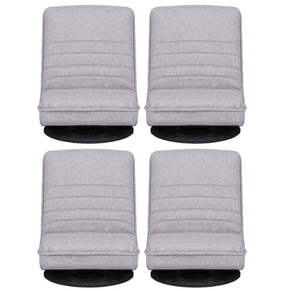Artiss 4PCS Swivel Floor Chair 360 Adjustable Foldable Lounge Seat Floor Sofa Chair Grey