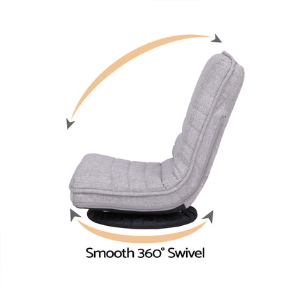Artiss 4PCS Swivel Floor Chair 360 Adjustable Foldable Lounge Seat Floor Sofa Chair Grey