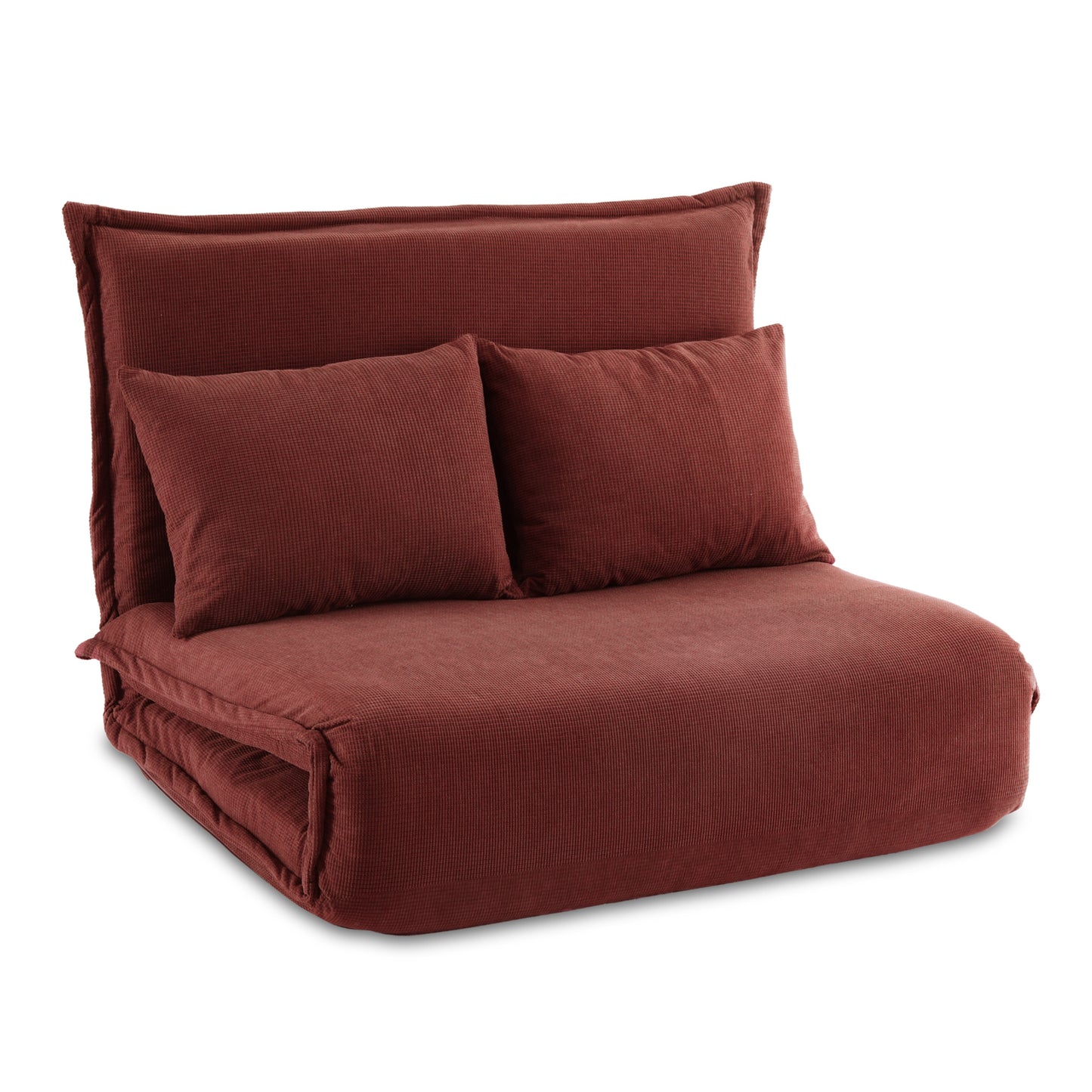 Artiss Floor Lounge Sofa Bed Foldable 2 Seater Orange