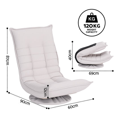 Artiss Swivel Floor Chair 5 Adjustable Foldable Lounge Seat Floor Sofa Chair Grey