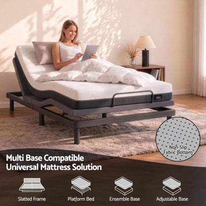 Giselle 18cm Single Memory Foam Mattress Dual Feel Reversible Charcoal Foam