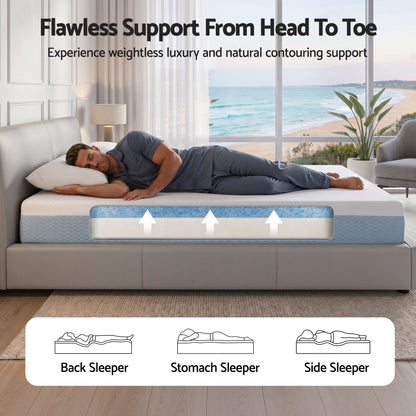 Giselle 22cm Cooling Gel Memory Foam Mattress Queen Medium Firm