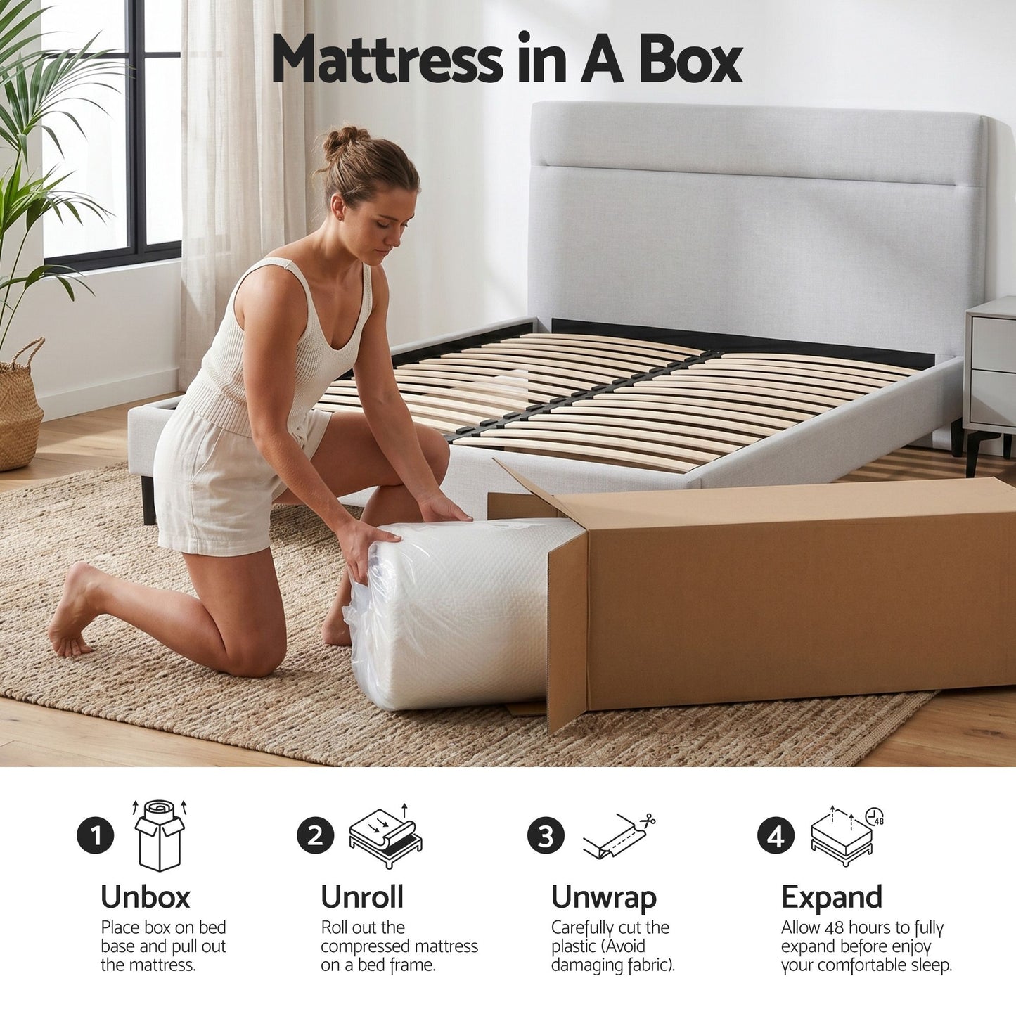 Giselle 22cm Cooling Gel Memory Foam Mattress Queen Medium Firm