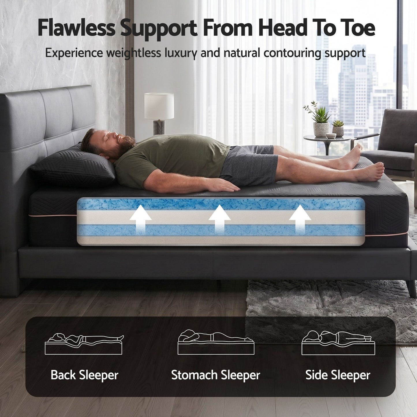 Giselle King Single Cooling Memory Foam Mattress Medium Firm with Gel Comfort 30cm