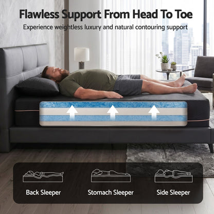 Giselle King Single Cooling Memory Foam Mattress Medium Firm with Gel Comfort 30cm