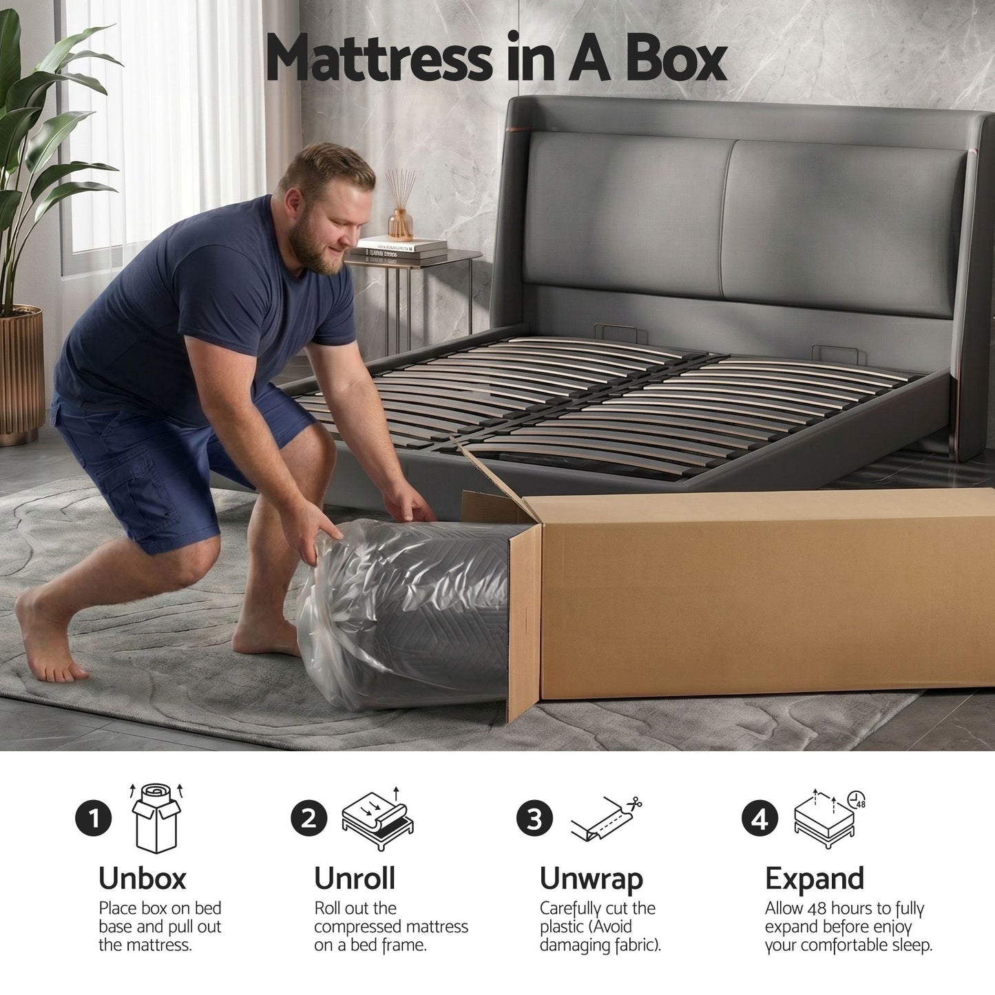 Giselle Queen Cooling Memory Foam Mattress Medium Firm with Gel Comfort 30cm