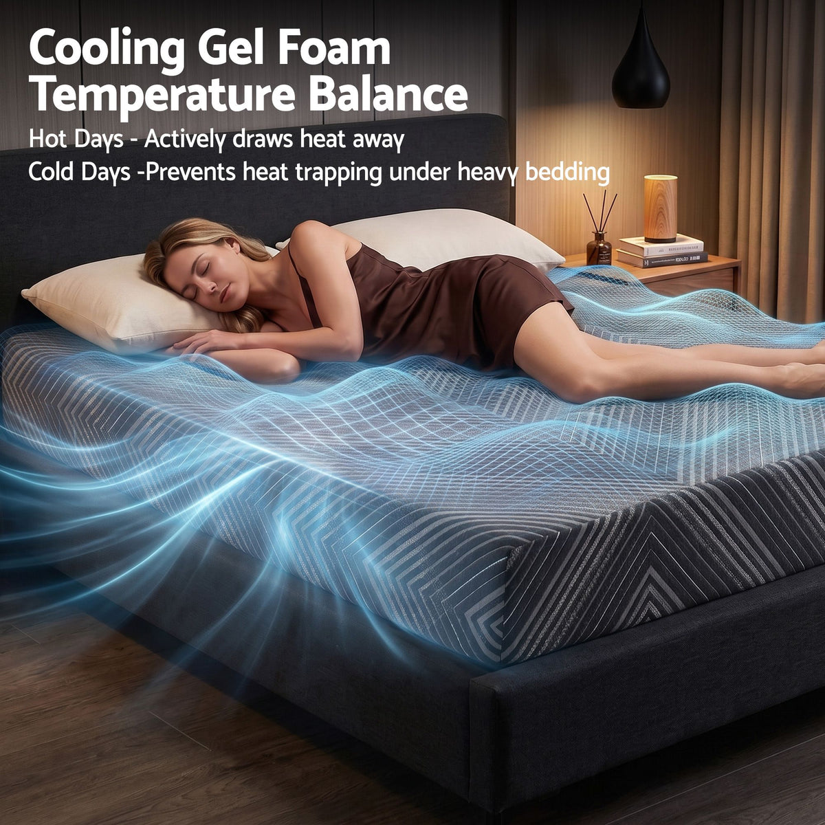 Giselle 25cm Double Memory Foam Mattress Gel Infused Foam Removable Cover