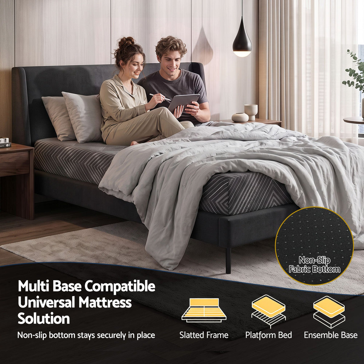Giselle 25cm Queen Memory Foam Mattress Gel Infused Foam Removable Cover