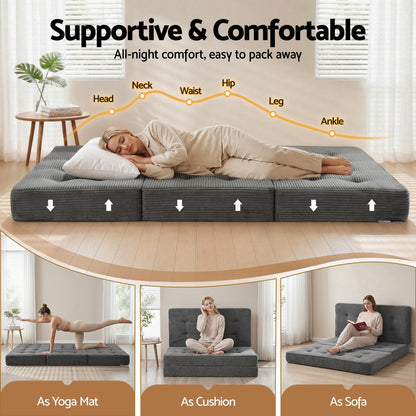 Giselle Double Folding Mattress 15cm Foldable Foam Portable Guest Sofa Bed Camping Mat
