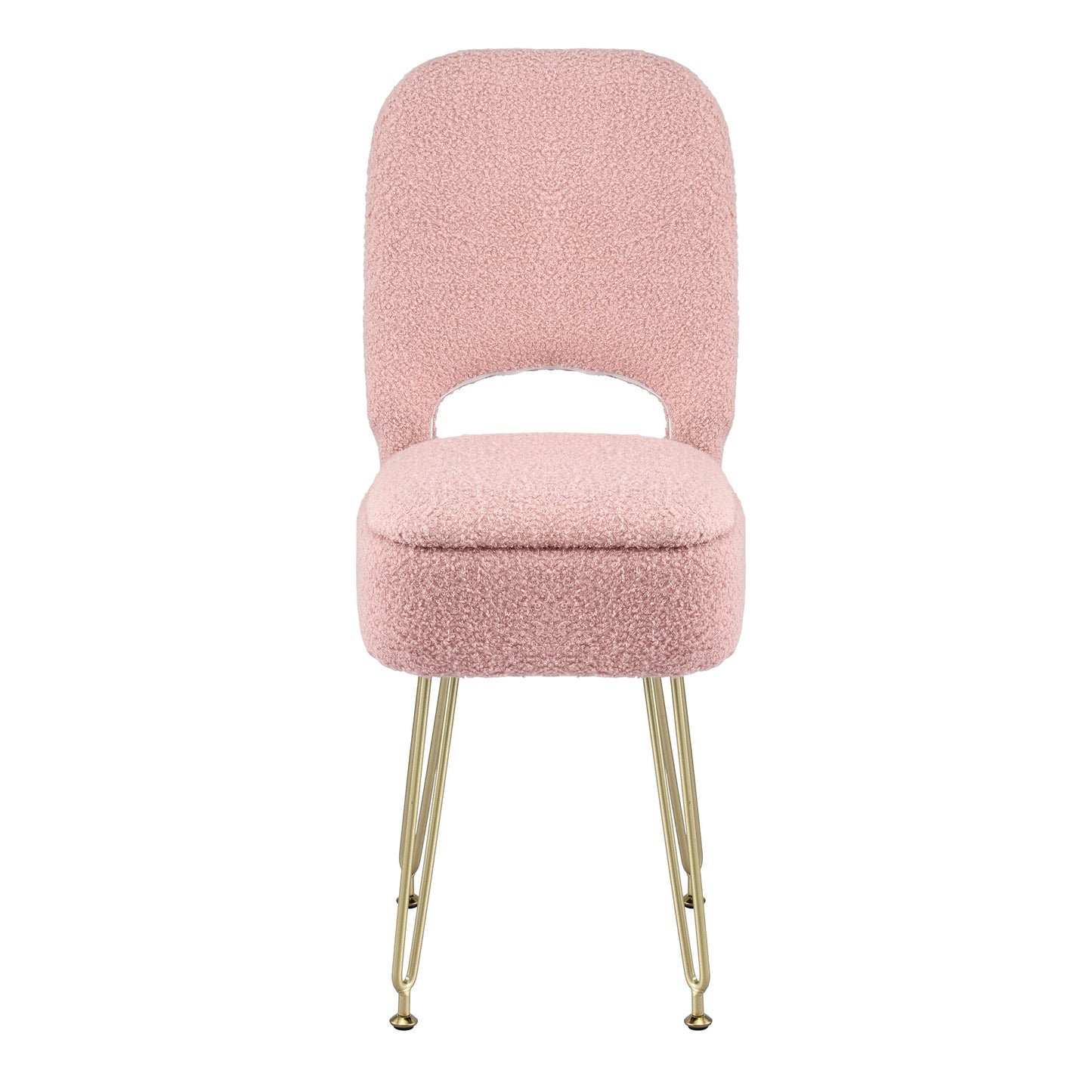Artiss Storage Ottoman Vanity Stool Foot Stool Folding Back Pink