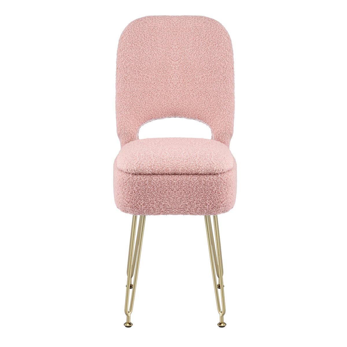 Artiss Storage Ottoman Vanity Stool Foot Stool Folding Back Pink