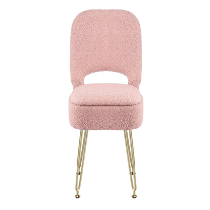 Artiss Storage Ottoman Vanity Stool Foot Stool Folding Back Pink