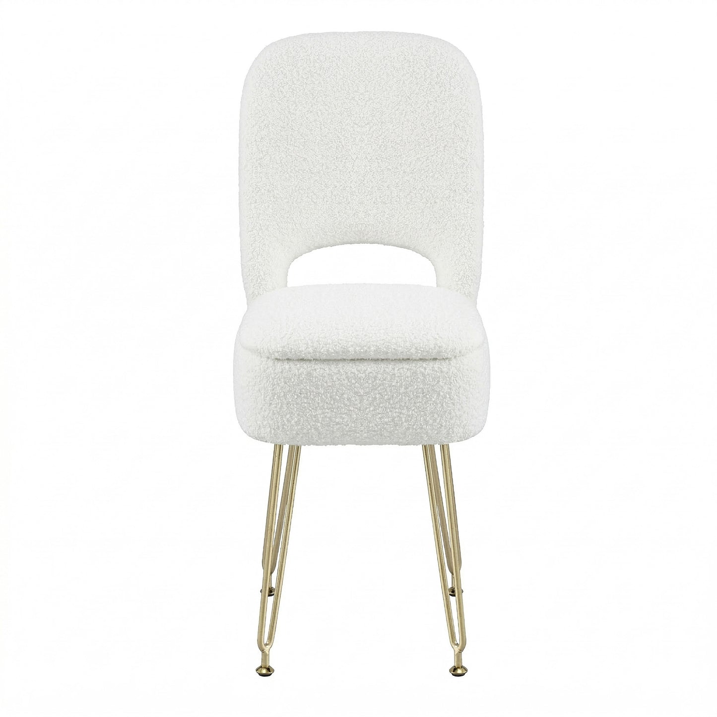 Artiss Storage Ottoman Vanity Stool Foot Stool Folding Back White