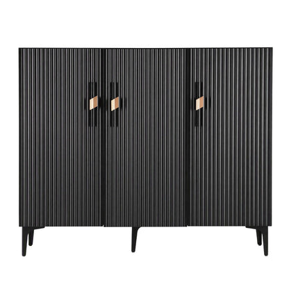 Artiss Shoe Cabinet Fluted Style 25 Pairs Shoe Storage Cupboard Black