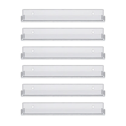 Artiss 6-Pack Acrylic Wall Shelves, Clear Floating Display Shelf with Detachable Panels & Front Lip