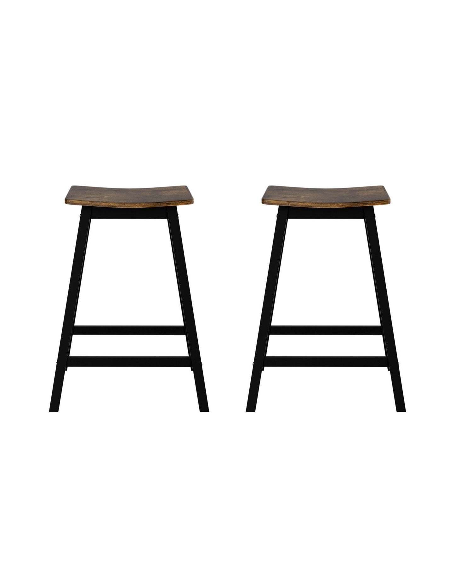 Artiss Bar Stools Set of 2 Kitchen Counter Stools Wooden Industrial Rustic Brown