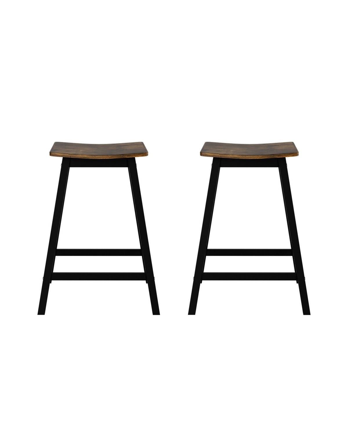 Artiss Bar Stools Set of 2 Kitchen Counter Stools Wooden Industrial Rustic Brown