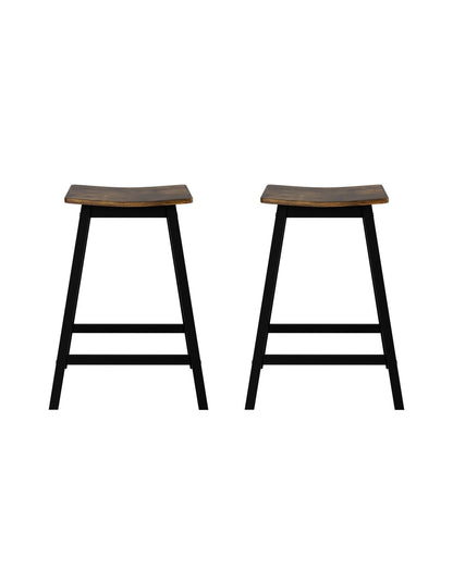 Artiss Bar Stools Set of 2 Kitchen Counter Stools Wooden Industrial Rustic Brown