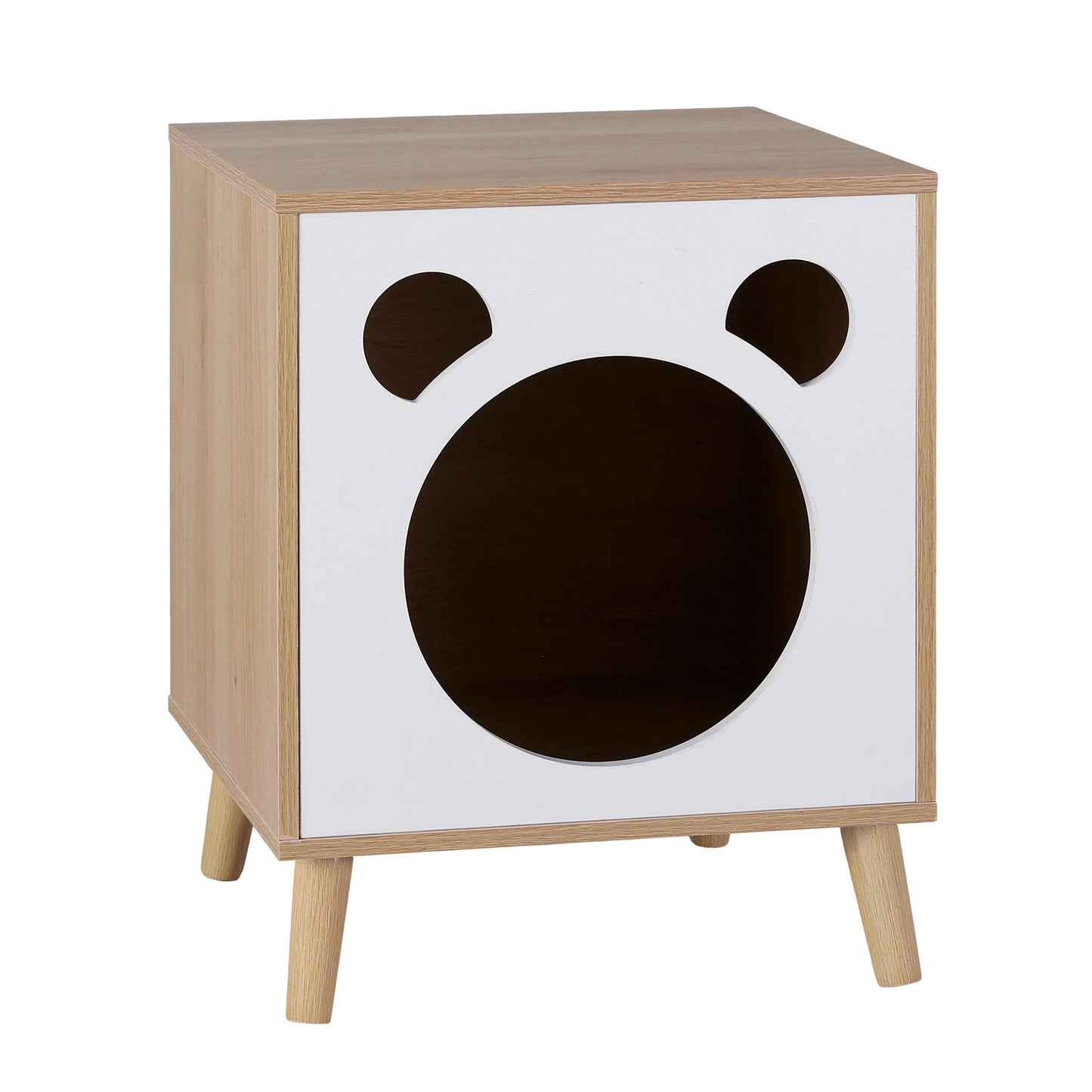 Artiss Cat Nest Bedside Table Solid Wood