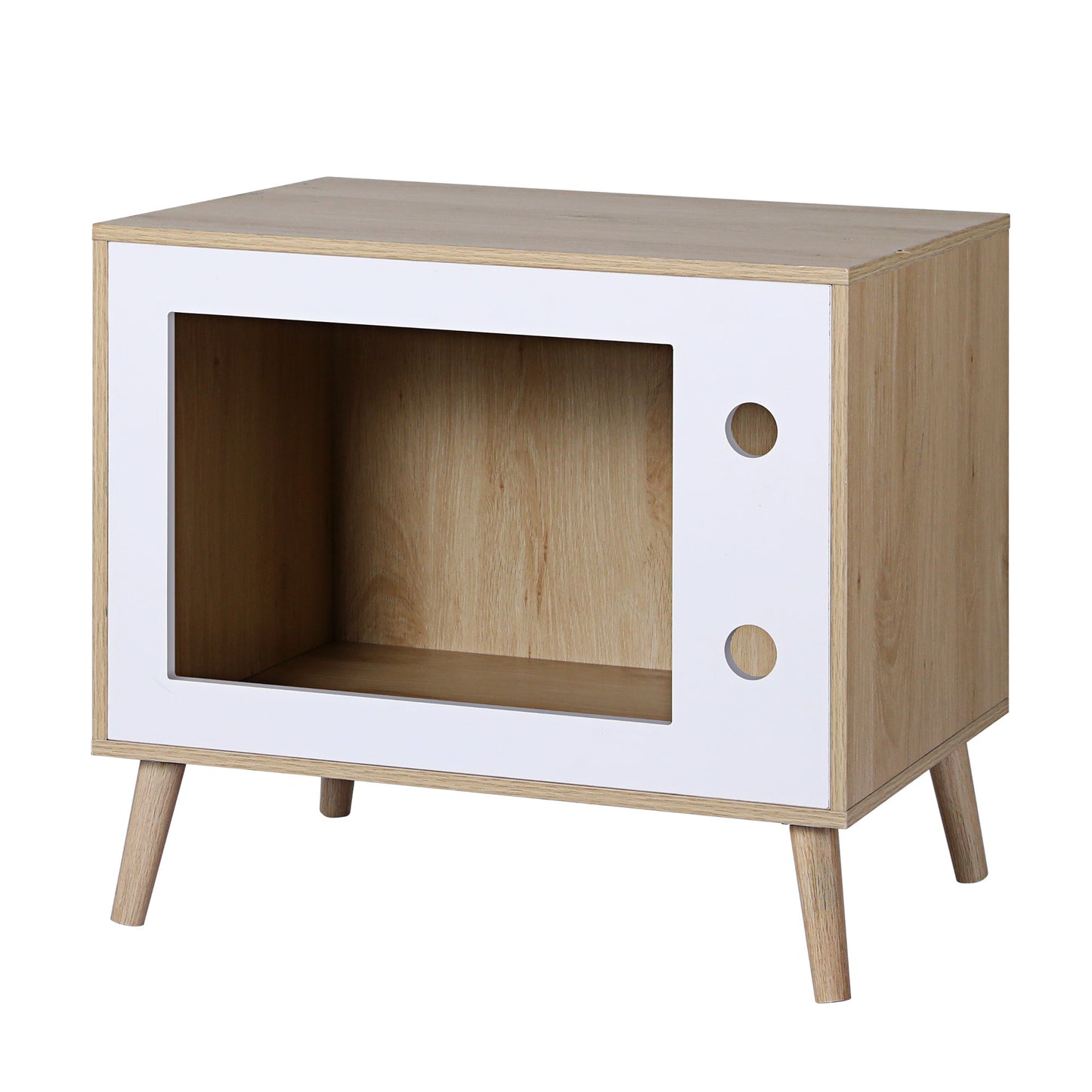 Artiss Cat Nest Bedside Table Solid Wood 60cm