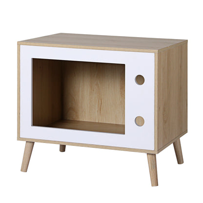 Artiss Cat Nest Bedside Table Solid Wood 60cm