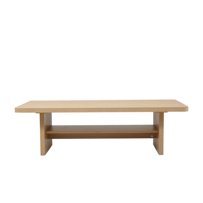 Artiss Coffee Table 110cm Center Table with 2-Tier Open Storage Shelf Wood