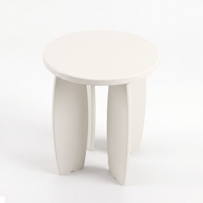 Artiss Round End Table High-Gloss Small Coffee Table Side Bedside Nightstand 40x45cm Cream white