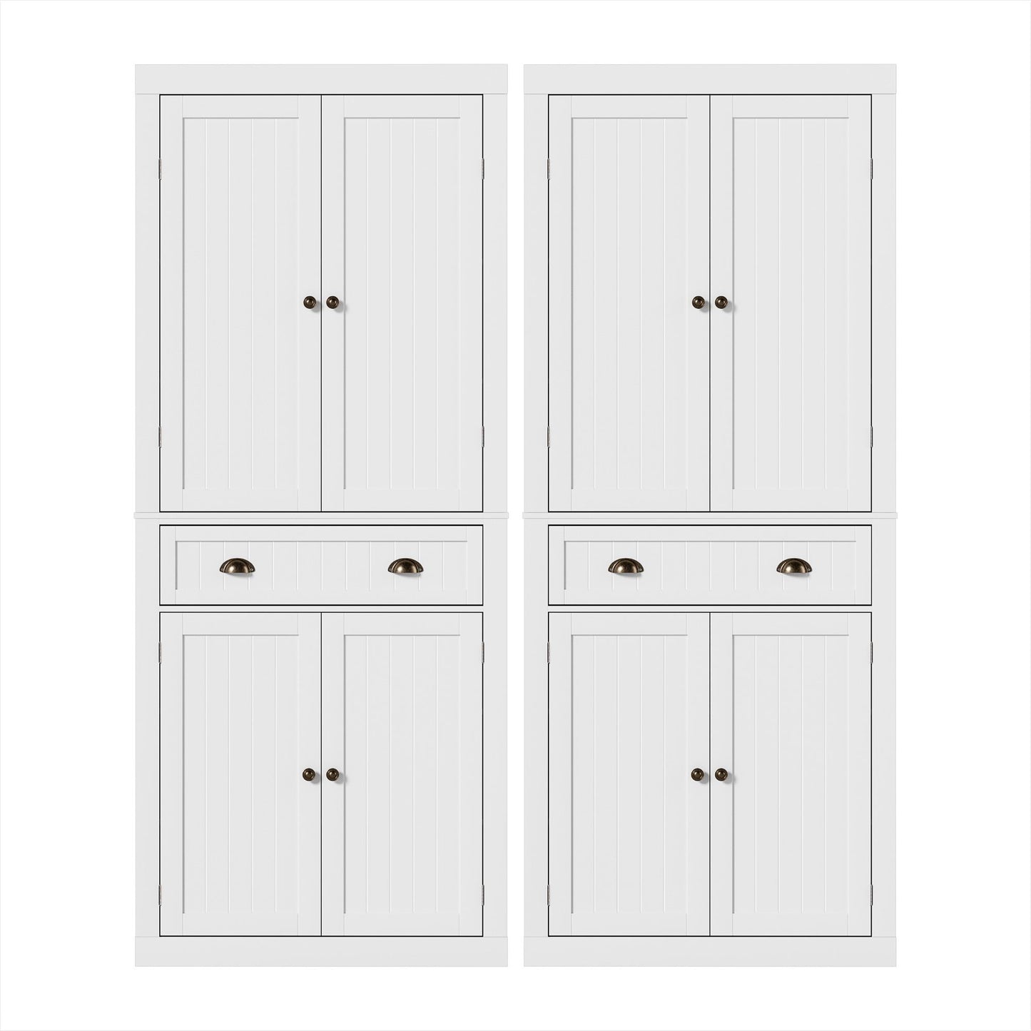 Artiss 2x Buffet Sideboard Cabinet 6-Tier Storage Pantry Cupboard Drawer White
