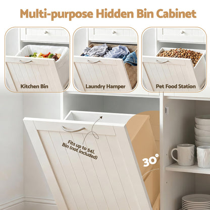 Artiss Buffet Sideboard Cabinet Kitchen Tilt Out Bin Holder Storage Cupboard
