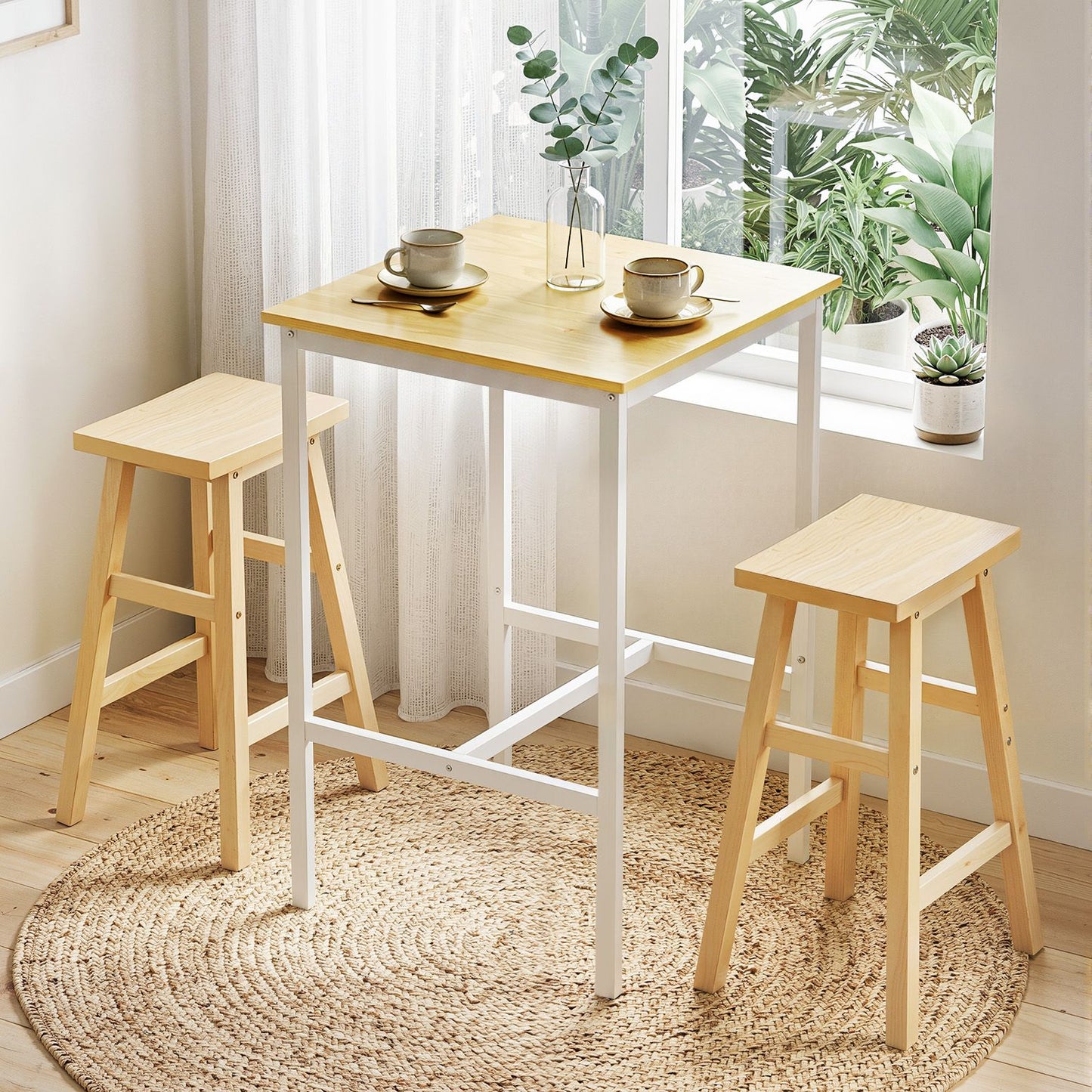 Artiss Bar Table Counter Height Kitchen High Dining Desk Pub 60x92cm Modern Pine