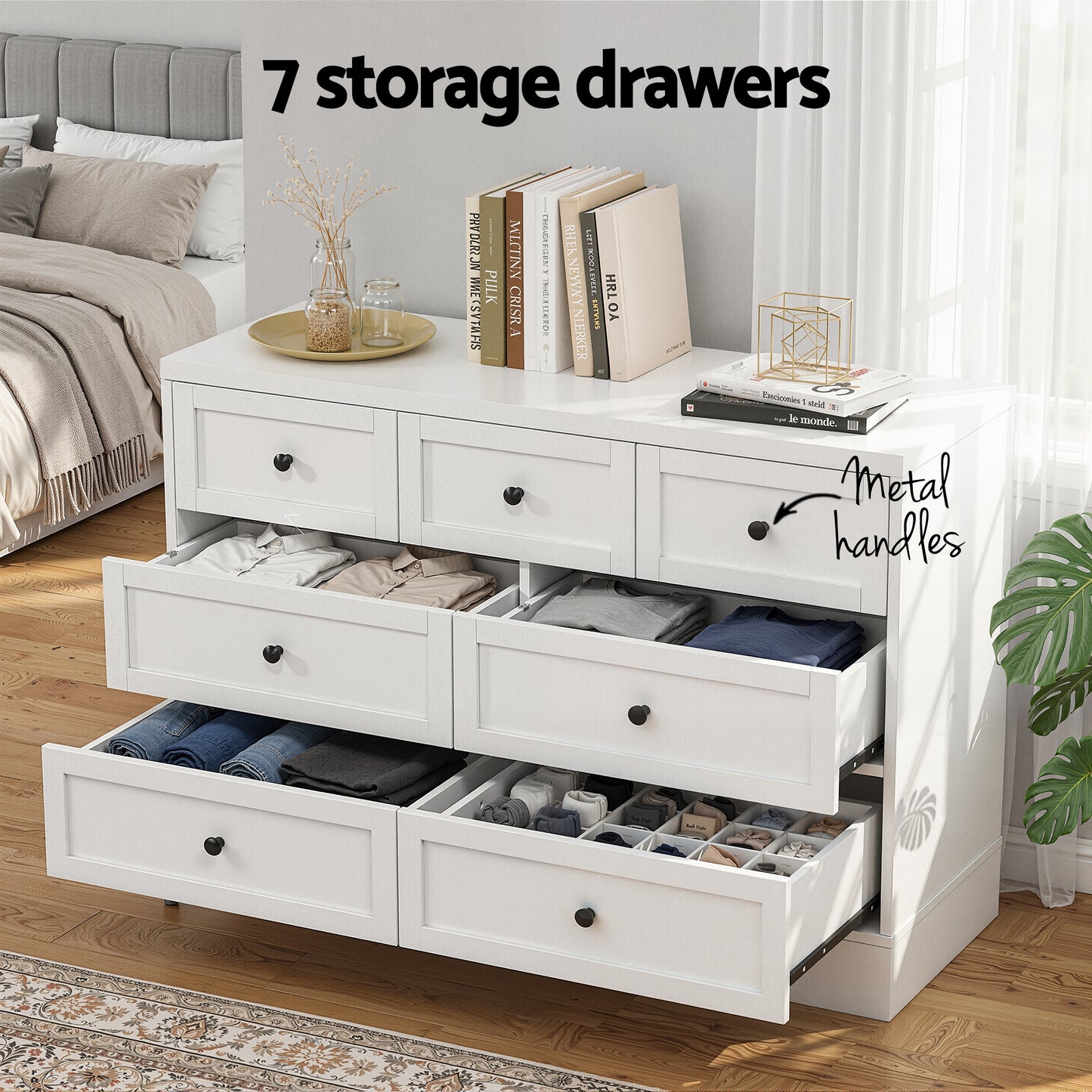 Artiss 7 Chest of Drawers Dresser Table White