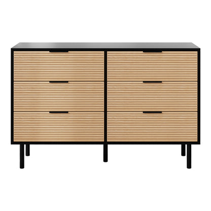 Artiss 6 Chest of Drawers Dresser Table Black&Pine