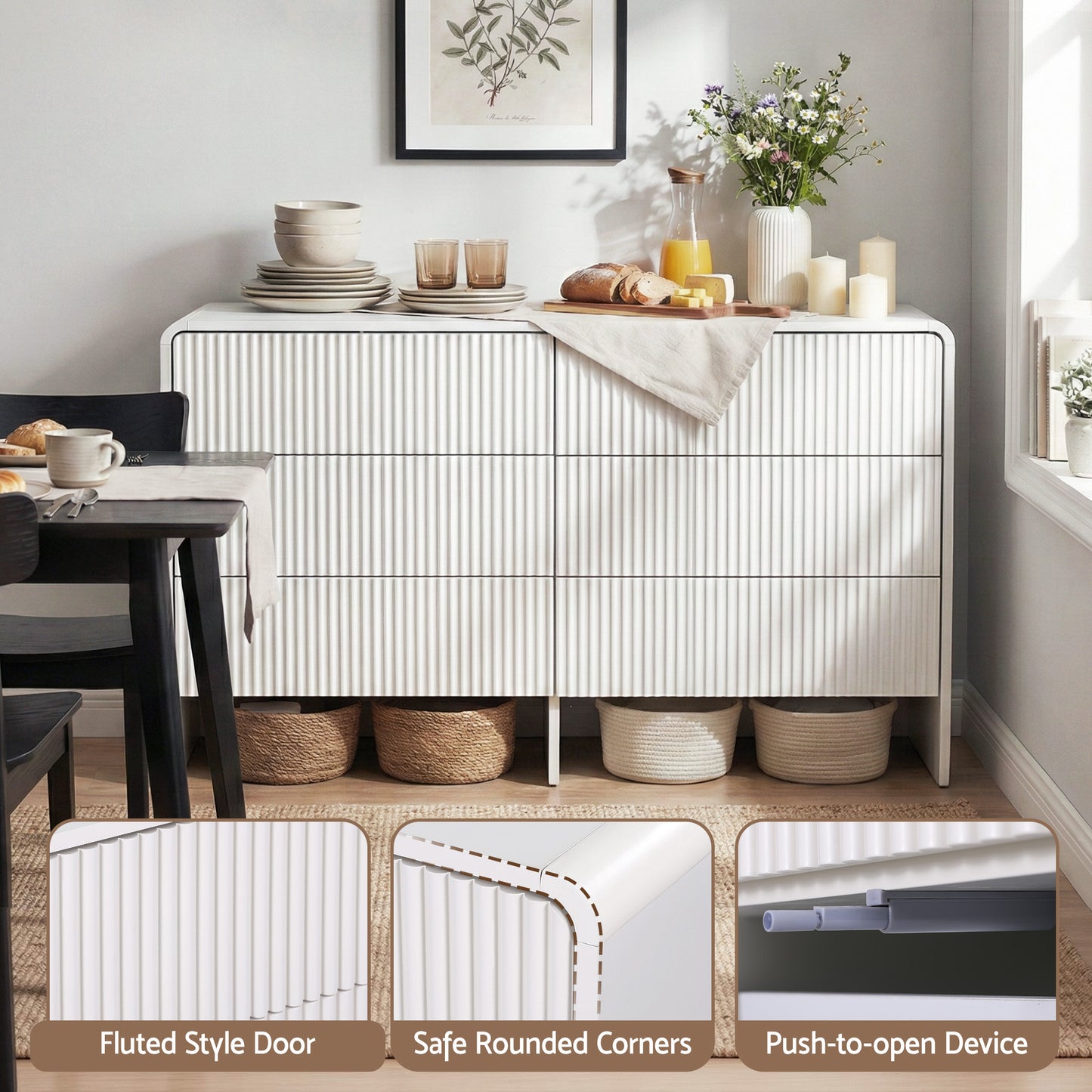 Artiss 6 Chest of Drawers Dresser Cabinet Beige