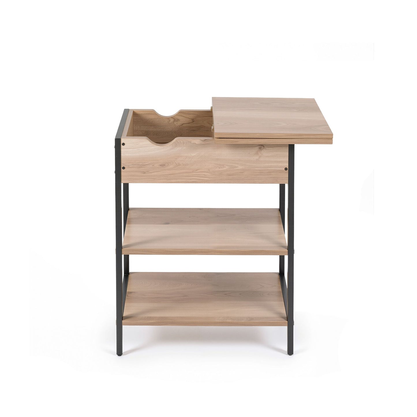 Artiss Coffee Table Side Bedside End Table Charging Station Flip-Top Storage 60cm Wood